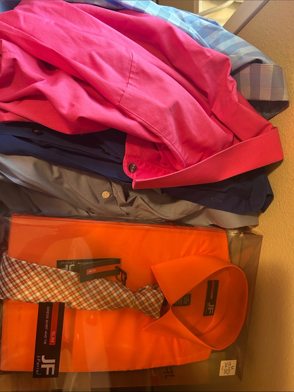 Lot of 5 Dress Shirts Slim Fit 15-15 1/2 34-35